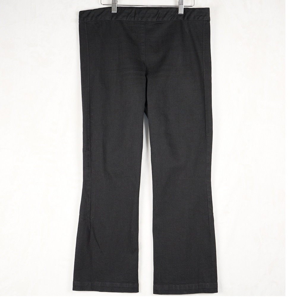 Vintage‎ The Row Black Stretch Flare Leg Pants Made in USA Size Large Black Tag